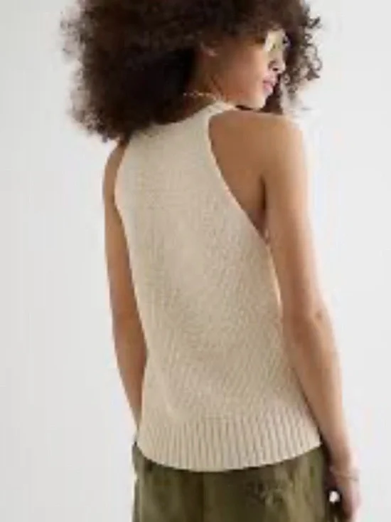 J. Crew Hi-Neck Sweater Tank in Antique White (Cream) Size Small - Picture 2 of 10